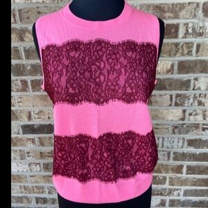 J Crew sleeveless sweater lace detailing small